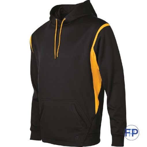 2 tone black and gold technical fabric pullover hoody fitness promotional product