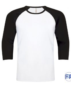 black and white ringspun cotton 2 tone baseball tee fitness promotional products