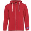 mens red full zipper premium 80 20 cotton hoody fitness promotional products
