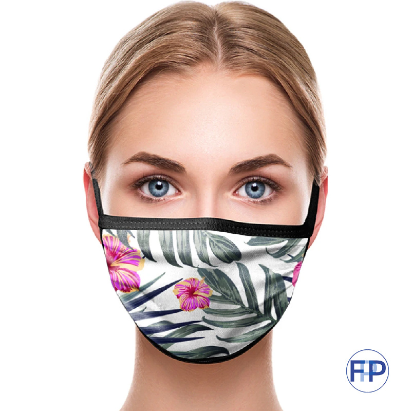 sublimated full color custom 3 ply cotton virus masks for gyms and fitness promotional product