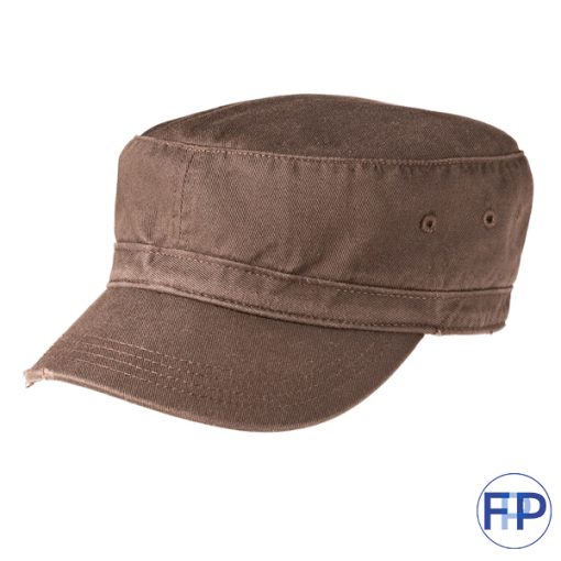 Brown-military-style-cotton-cap-for-logo