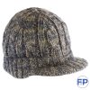 cable knit hat with hard brim
